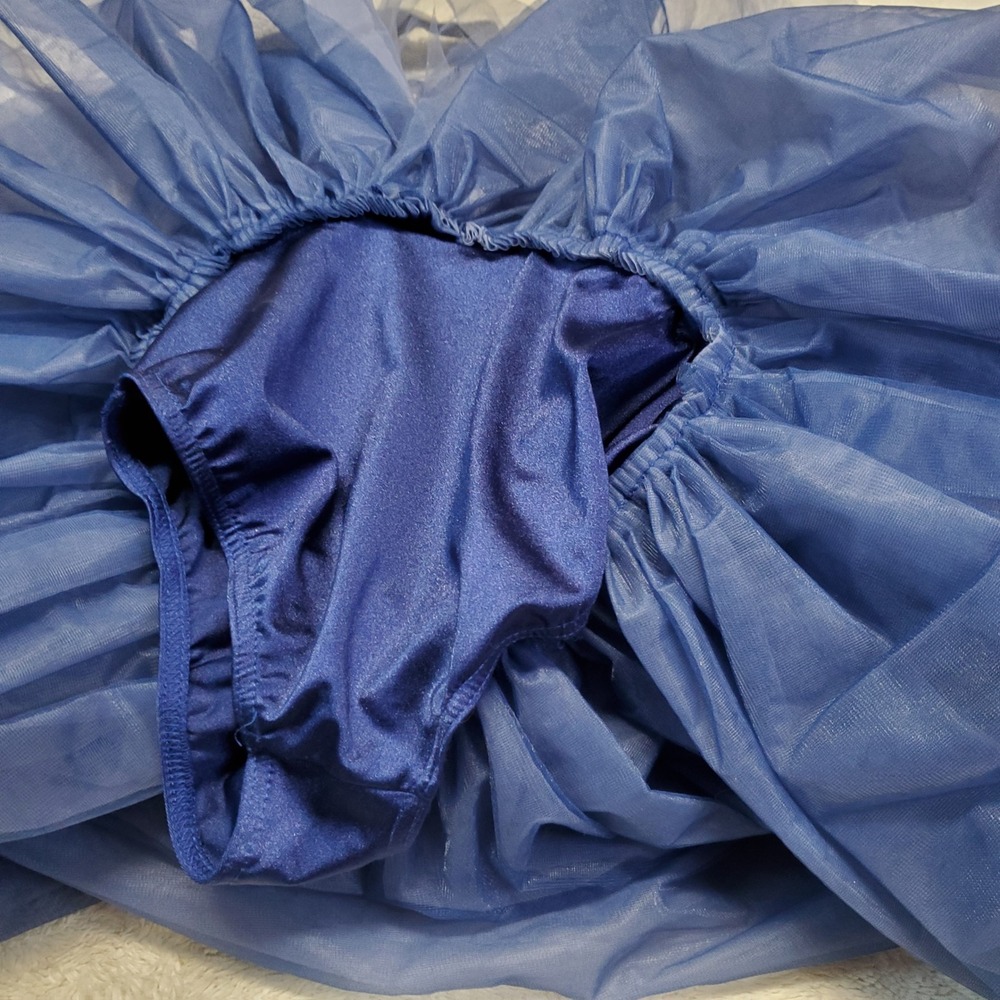Weissman Navy Blue Black Tulle Ballet Dance Leotard Costume Girl MC 10 12 - Picture 6 of 11